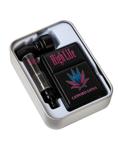 Набор для курення "High Lfe" 3 в 1 (трубка+зажигалка+сетки)