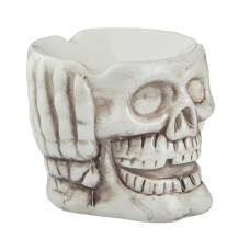 Попільниця кругла керамічна "Череп" (Сірий)