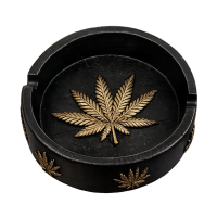 Попільниця кругла Cannabis Black (чорна)