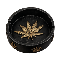 Попільниця кругла Cannabis Black (чорна)