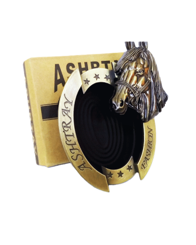 Пепельница круглая металлическая "Лошадь" (Бронзовая)