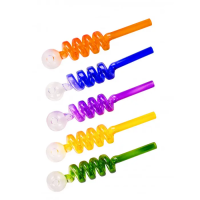 Трубка скляна Mistiq спіраль 14 см (Різнокольорова)