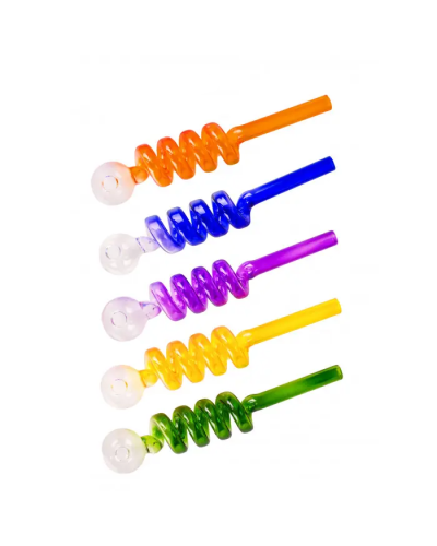 Трубка скляна Mistiq спіраль 14 см (Різнокольорова)