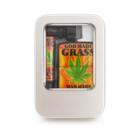 Набір для куріння "Weed" GOD MAKE GRASS 3 в 1 (трубка + запальничка + сітки)