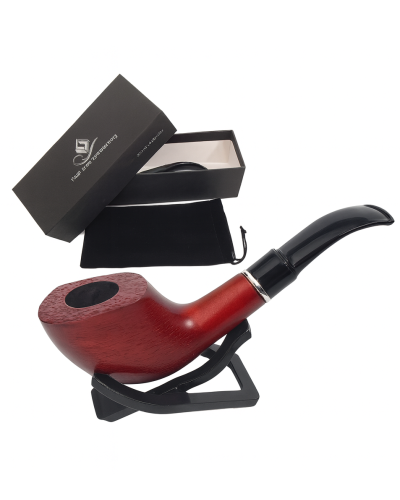 Подарочный набор с трубкой в темно-красном цвете
