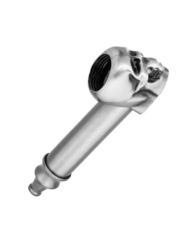 Трубка курительная металлическая "Череп" серебристый