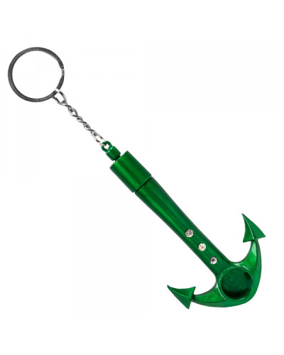Трубка-брелок курильна металева "Якір" зелений