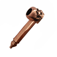 Трубка курильна металева "Череп" бронза