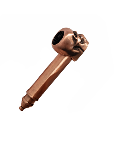 Трубка курильна металева "Череп" бронза