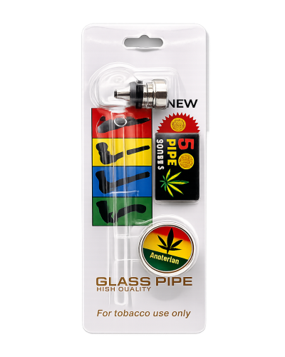 Трубка стеклянная Glass Grinder 12,5 см с сеткой и гриндером