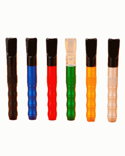 Трубка металлическая One Hitter с мундштуком в разном цвете
