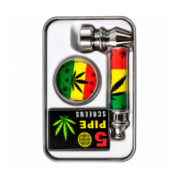 Набор для курения Rasta Leafs 3 в 1 (трубка + гриндер + сетки)