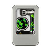 Набор для курения Black Cannabis 3 в 1 (трубка + гриндер + сетки)