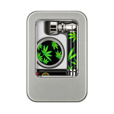 Набор для курения Black Cannabis 3 в 1 (трубка + гриндер + сетки)