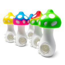 Трубка скляна "Glow Mushroom" із силіконом