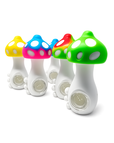 Трубка скляна "Glow Mushroom" із силіконом