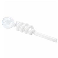 Трубка скляна "Oil Burner Spiral" (14 см) Біла