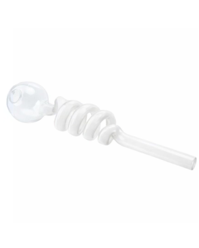 Трубка скляна "Oil Burner Spiral" (14 см) Біла