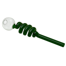 Трубка скляна  "Oil Burner Spiral" (14см) Зелена