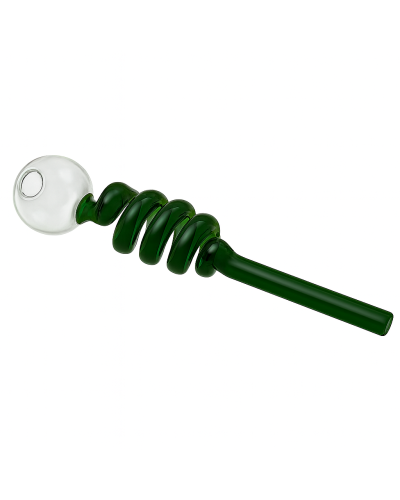 Трубка стеклянная "Oil Burner Spiral" (14см) Зеленный