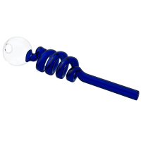 Трубка скляна  "Oil Burner Spiral" (14см) Синя