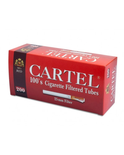 Гільзи для сигарет CARTEL Tubes 100`s Red (8мм) 200шт