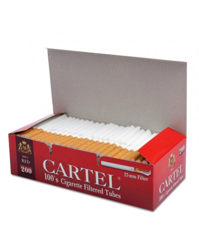 Гільзи для сигарет CARTEL Tubes 100`s Red (8мм) 200шт Гільзи для сигарет CARTEL Tubes 100`s Red (8мм) 200шт