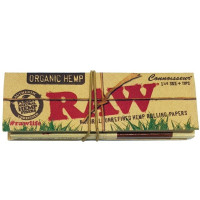 Папір для самокруток RAW Connoisseur 1 1/4 Organic Hemp (50 шт + 50 тіпс)