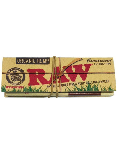 Папір для самокруток RAW Connoisseur 1 1/4 Organic Hemp (50 шт + 50 тіпс)