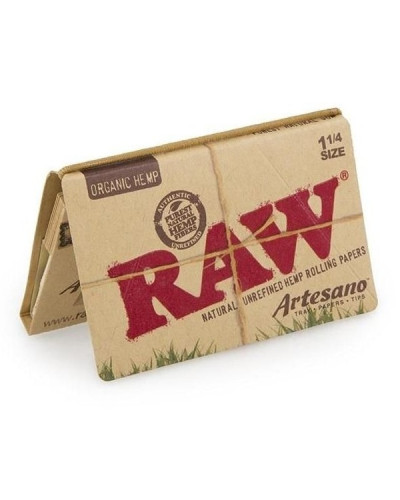 Бумага для самокруток RAW Organic Hemp Artesano 1 1/4 (50 шт + 50 типс)
