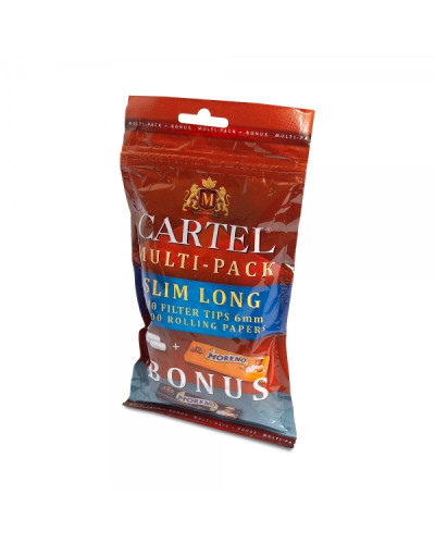 Фільтри для самокруток Filter tips Cartel Multi-Pack 6/22mm Slim Long (180 шт+ 100 папірців)