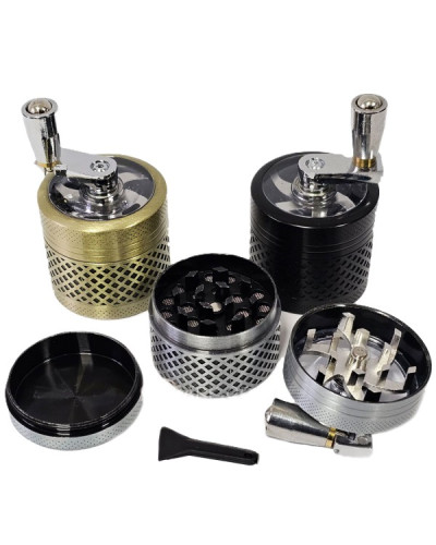 Гриндер металлический с ручкой (с перфорацией)