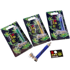 Трубка металева з принтом "Cannabis" (8.5 см)