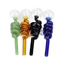 Трубка скляна  "Oil Burner Spiral" (14см) Помаранчова