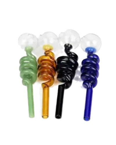 Трубка скляна "Oil Burner Spiral" (14см) Рожева Трубка скляна "Oil Burner Spiral" (14см) Рожева