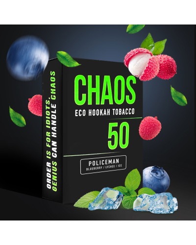 Табак для Кальяну CHAOS (Хаос) 50 гр Policeman (Чорниця Лічі Айс)