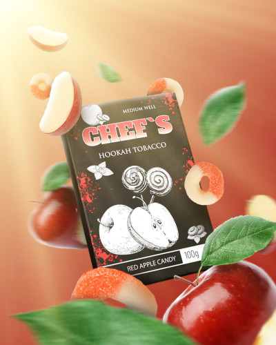 ТЮТЮН ДЛЯ КАЛЬЯНУ CHEFS 100 ГР RED APPLE CANDY (ЯБЛУЧНА ЦУКЕРКА)