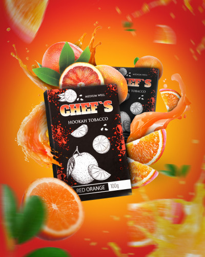 ТАБАК ДЛЯ КАЛЬЯНА CHEFS 100 ГР RED ORANGE (СИЦИЛИЙСКИЙ АПЕЛЬСИН)
