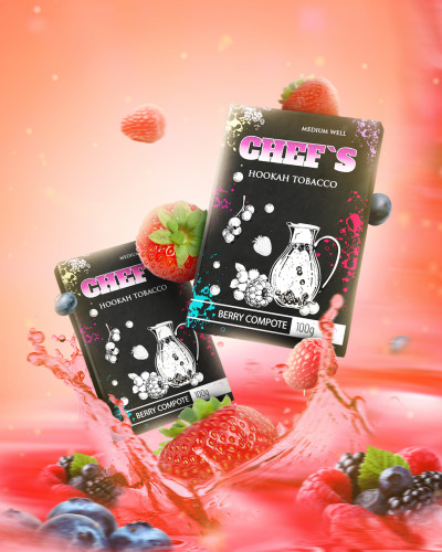 ТЮТЮН ДЛЯ КАЛЬЯНУ CHEFS 100 ГР BERRY COMPOTE (ЯГІДНИЙ КОМПОТ)