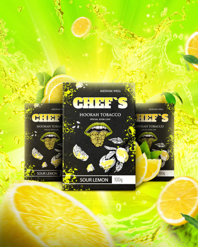 ТАБАК ДЛЯ КАЛЬЯНА CHEFS 100 ГР SOUR LEMON (КИСЛЫЙ ЛИМОН)