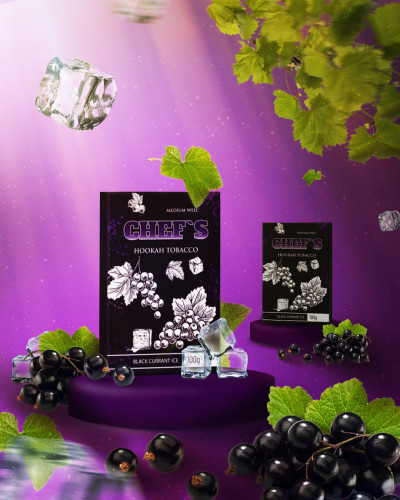 ТЮТЮН ДЛЯ КАЛЬЯНУ CHEFS 40 ГР BLACK CURRANT ICE (СМОРОДИНА АЙС)