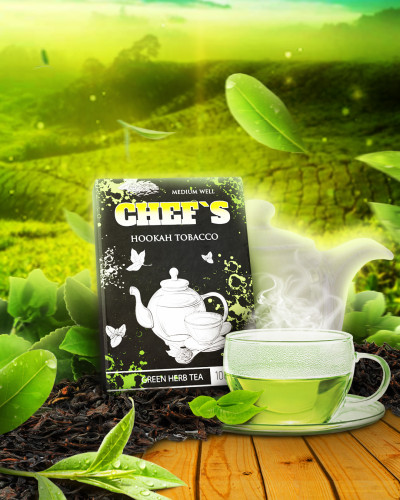 ТЮТЮН ДЛЯ КАЛЬЯНУ CHEFS 100 ГР GREEN HERB TEA (ЗЕЛЕНИЙ ЧАЙ)