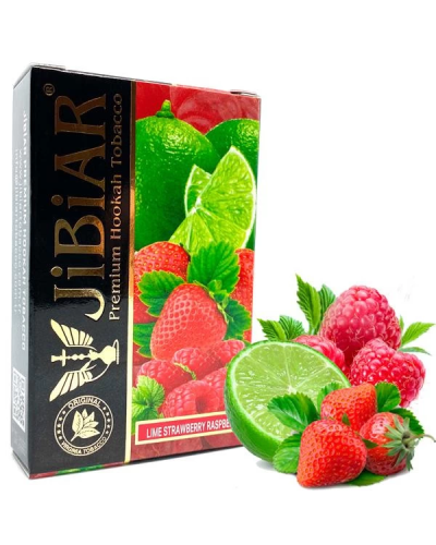 Табак для кальяна JiBiAR 50 гр Lime Strawberry Raspberry (лайм полуниця малина) (протермінований)