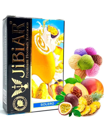 Табак для кальяна JiBiAR 50 гр Solero (ананас маракуйя персик морозиво) (протермінований)