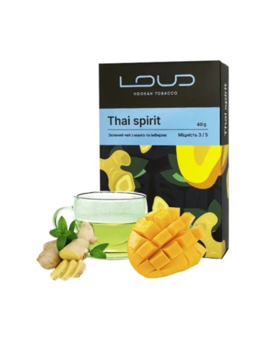 Табак для кальяна LOUD Medium 40 гр Thai Spirit (Зеленый чай с манго и имбирём)