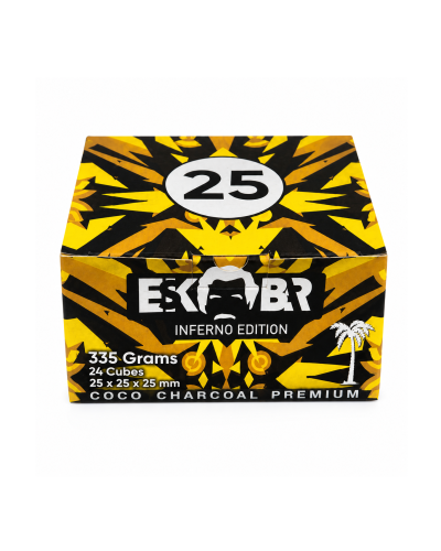 Вугілля кокосове ESCOBAR Inferno Edition 0.335 кг (24 кубика) 25 мм