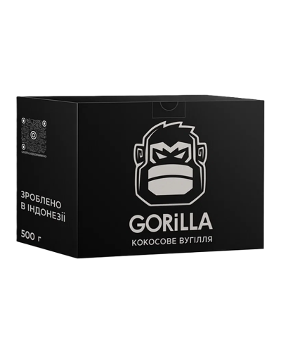 Вугілля кокосове Gorilla 25х25 мм 0.5 кг