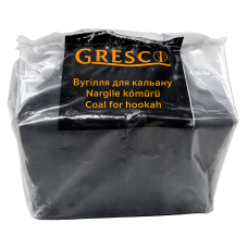 Вугілля горіхове GRESCO для кальяну 0,5 кг 25 мм (36 кубиків)
