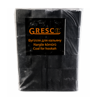 Вугілля горіхове GRESCO для кальяну 1 кг 25 мм (72 кубика)