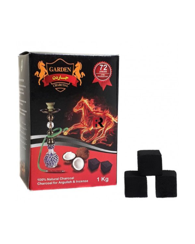 Вугілля кокосове Garden 1кг (72 КУБИКА) 25 ММ